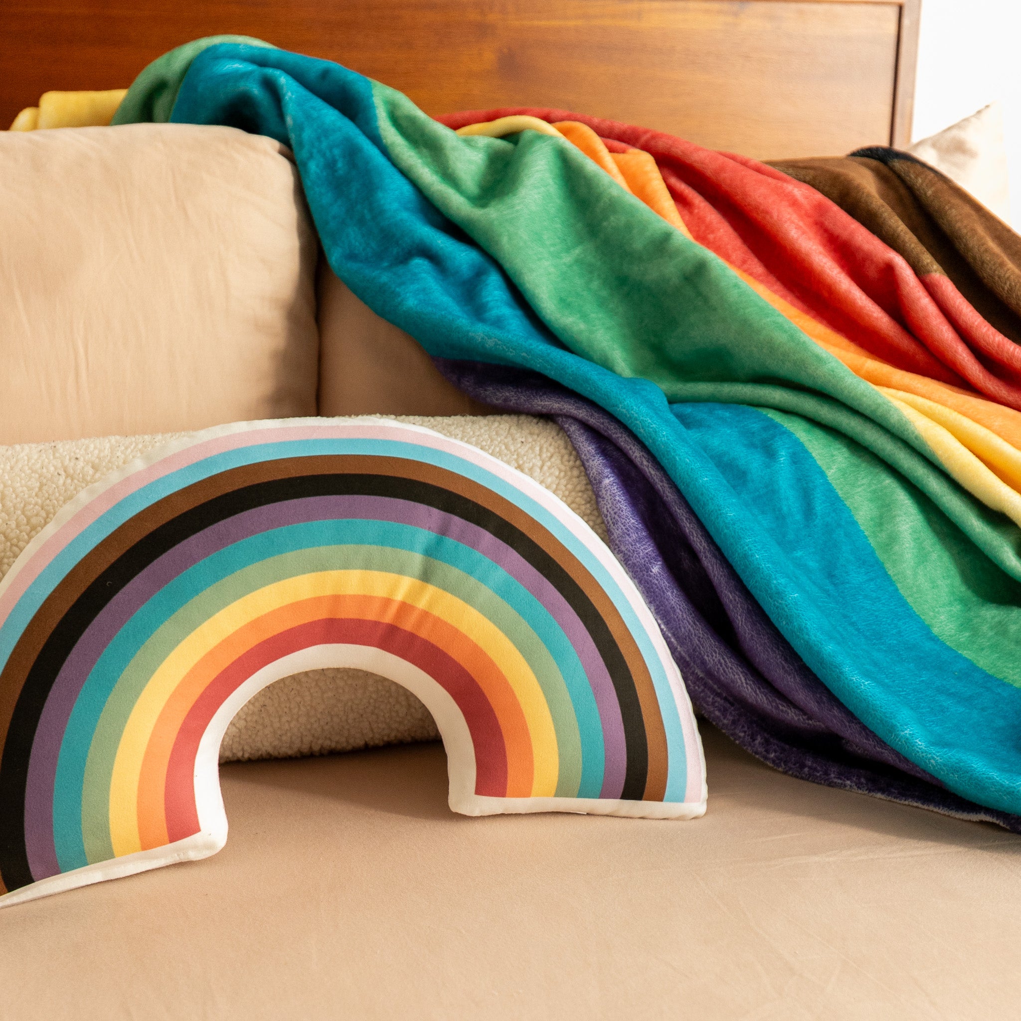 Progressive Pride Rainbow Pillow