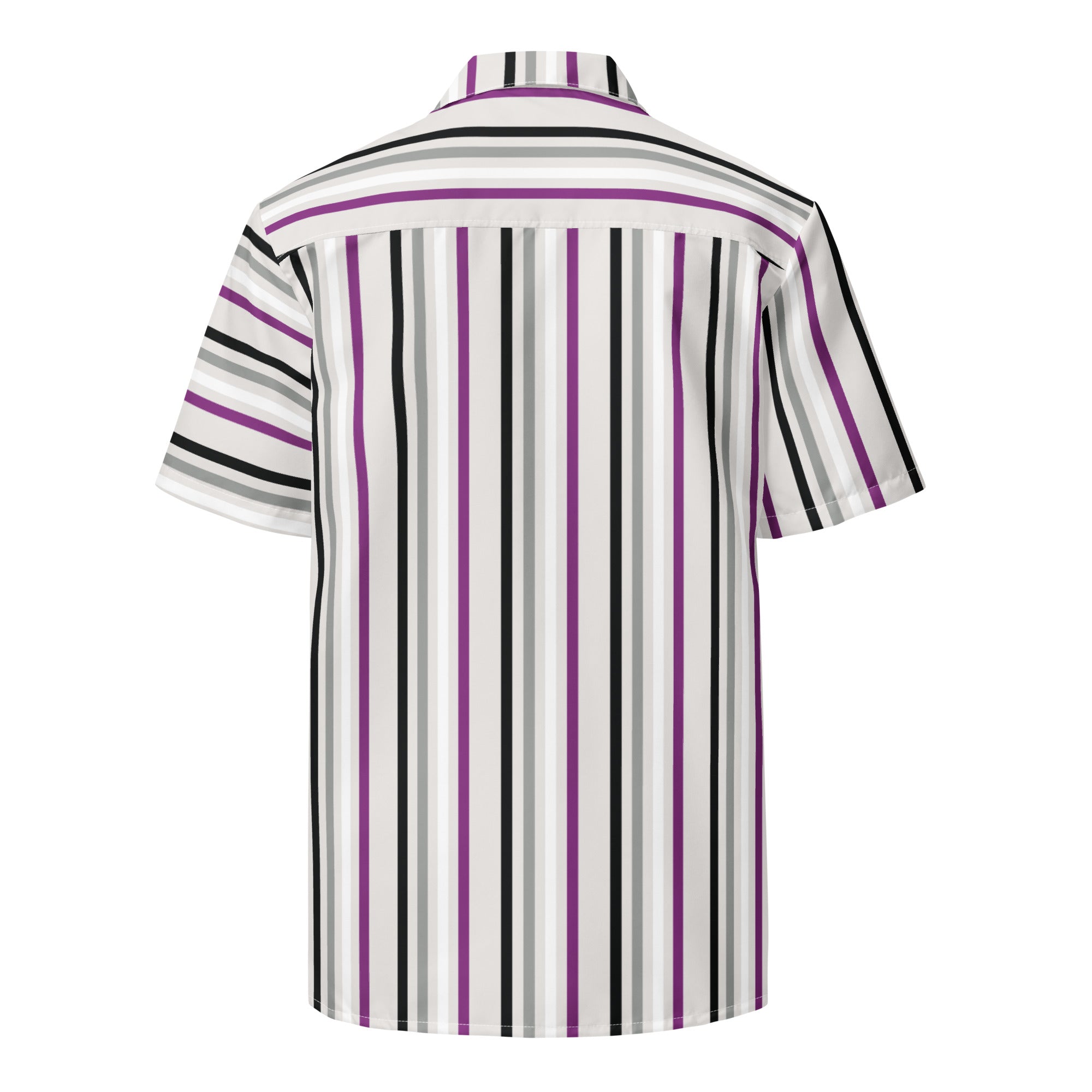 Camisa unisex de gran tamaño con botones y rayas asexuales