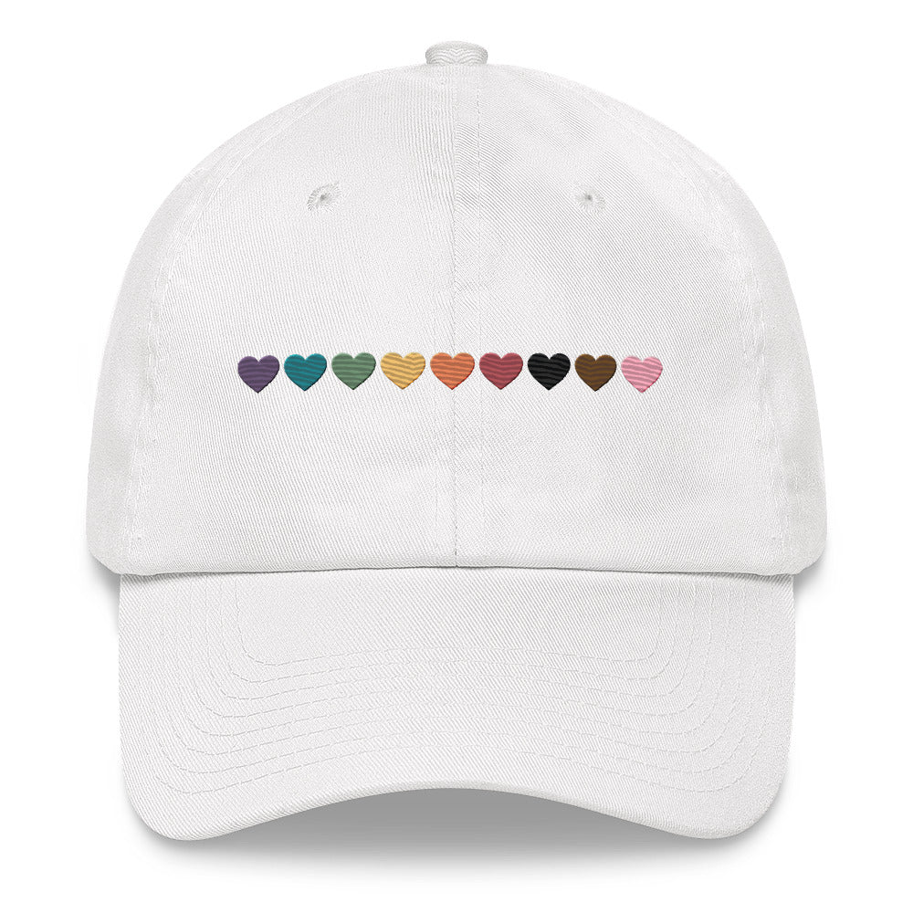 Progressive Pride Rainbow Hearts Hat
