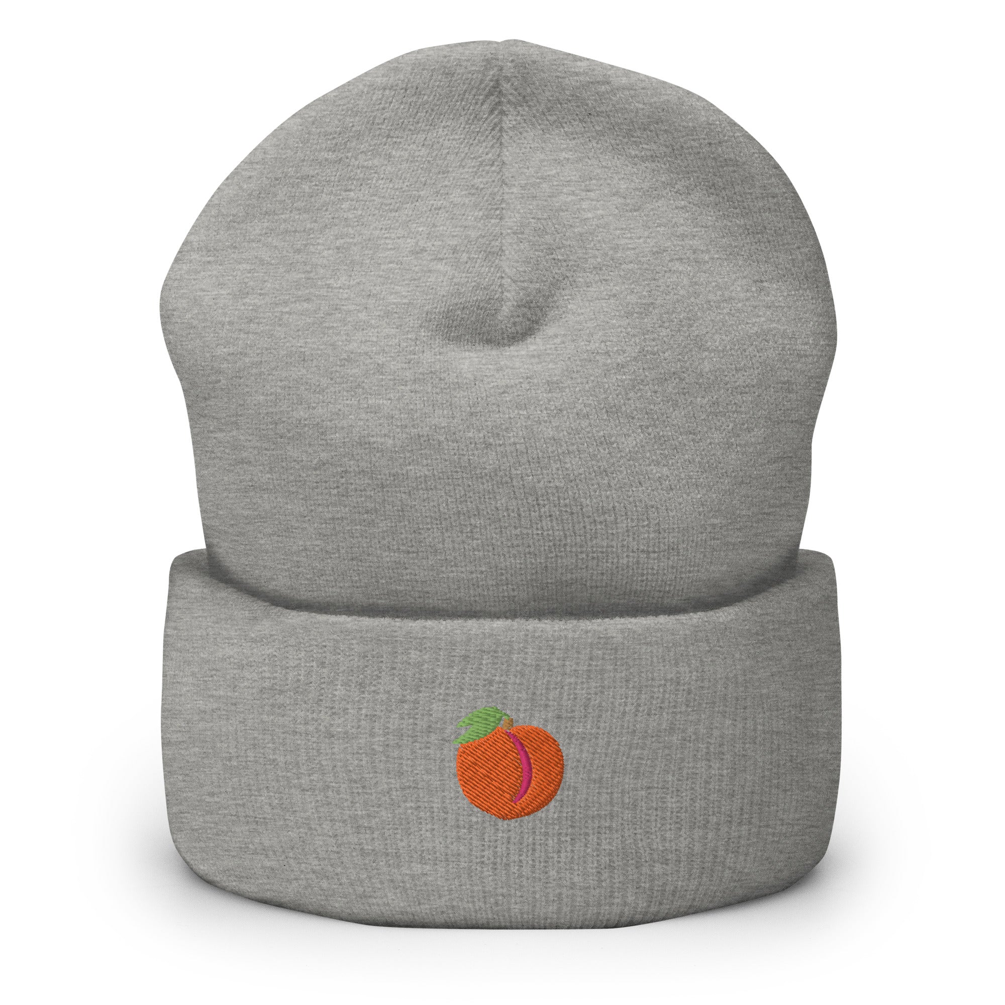 Bonnet à revers brodé avec emoji pêche