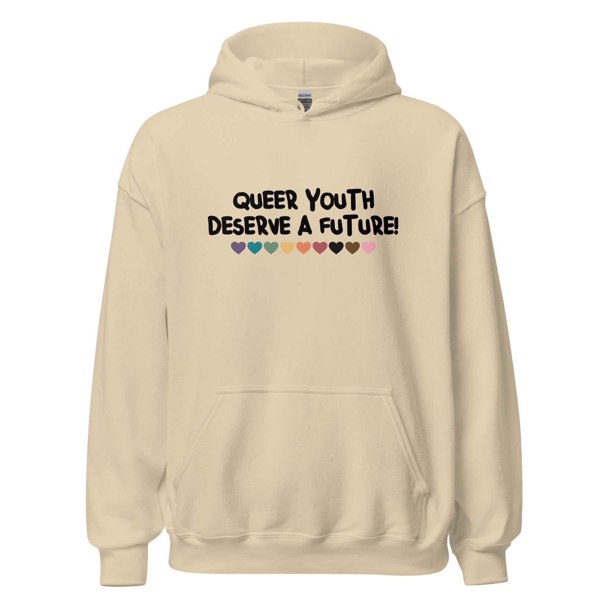 Sudadera unisex con capucha "La juventud queer merece un futuro"