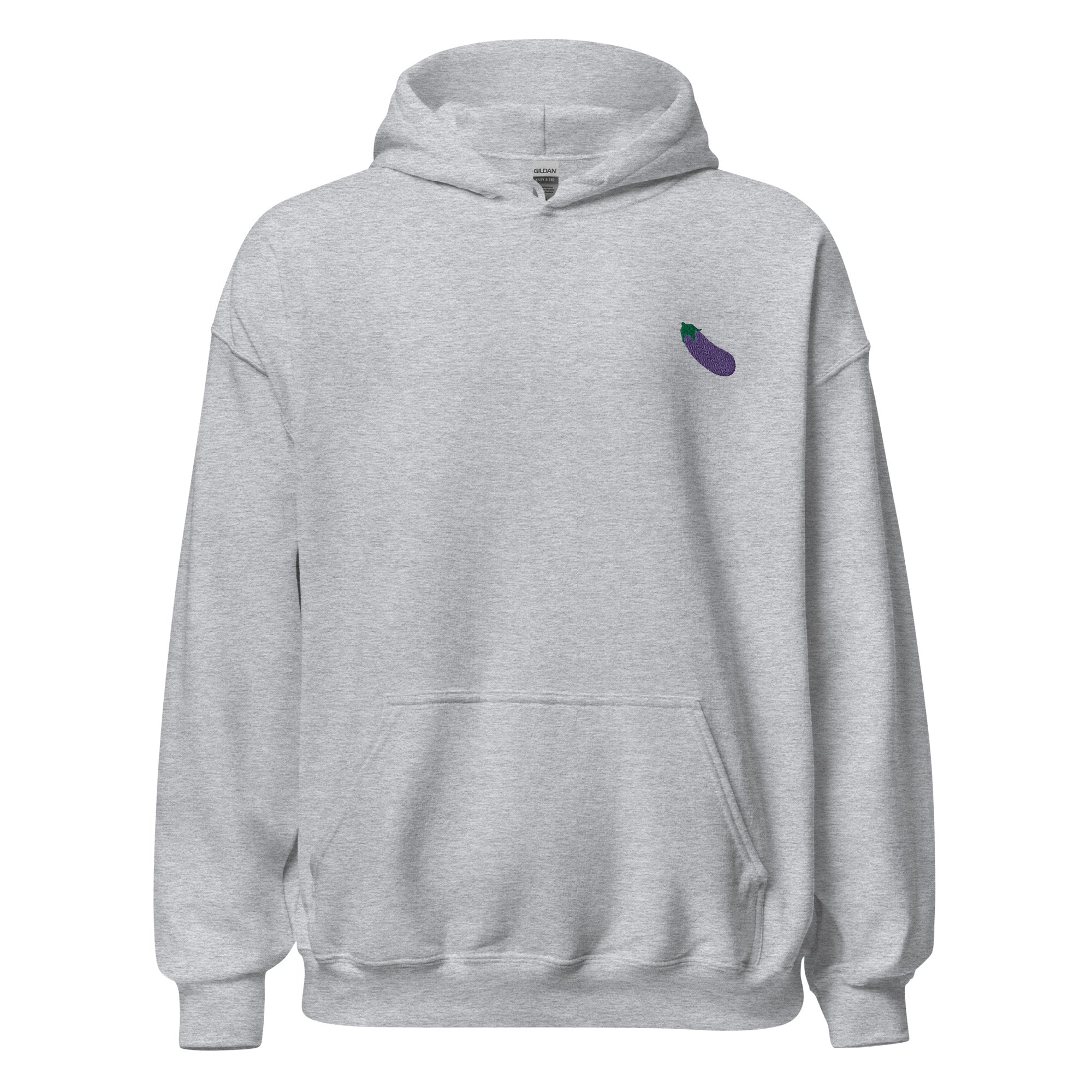 Eggplant Emoji Embroidered Unisex Hoodie