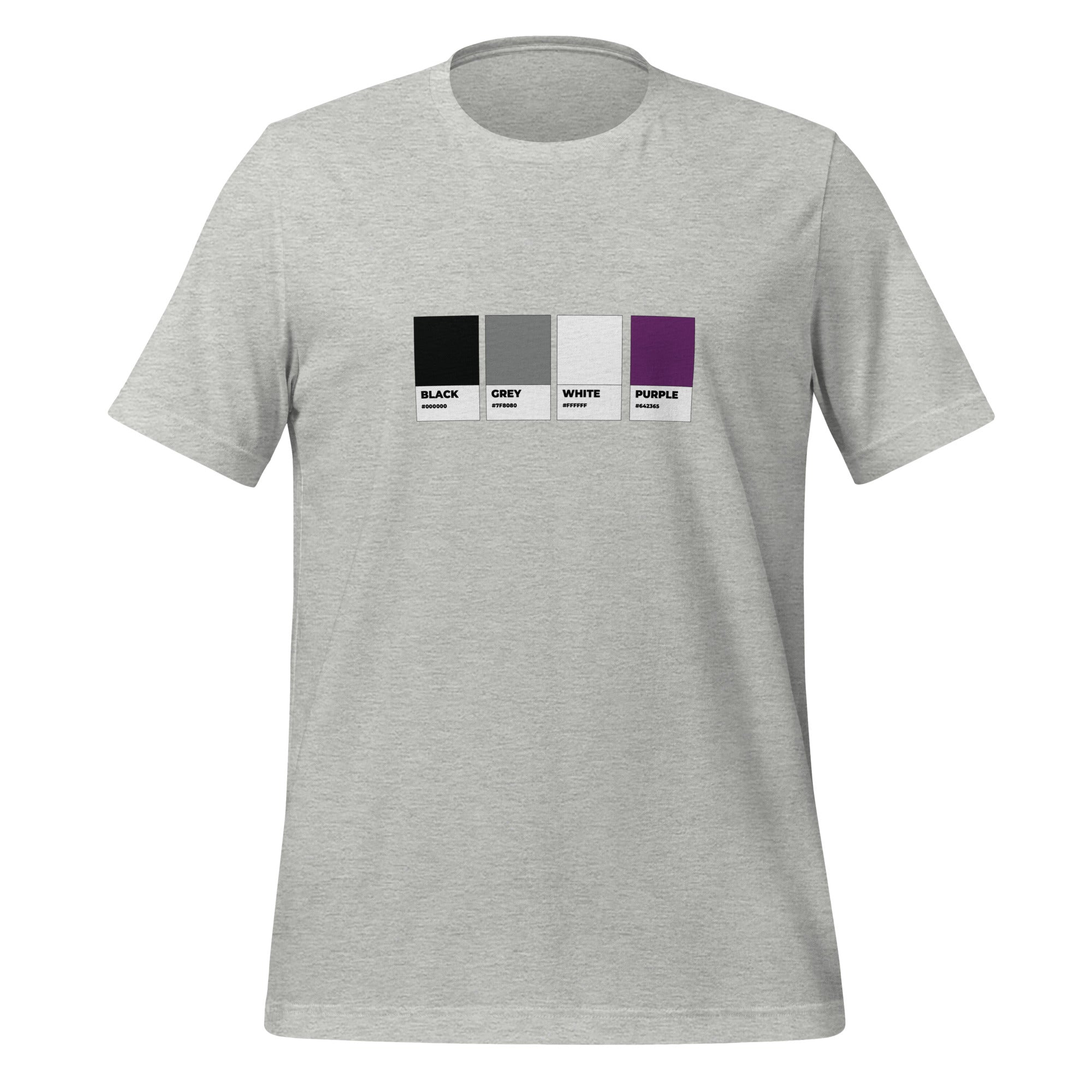 Camiseta unisex con muestras de colores asexuales
