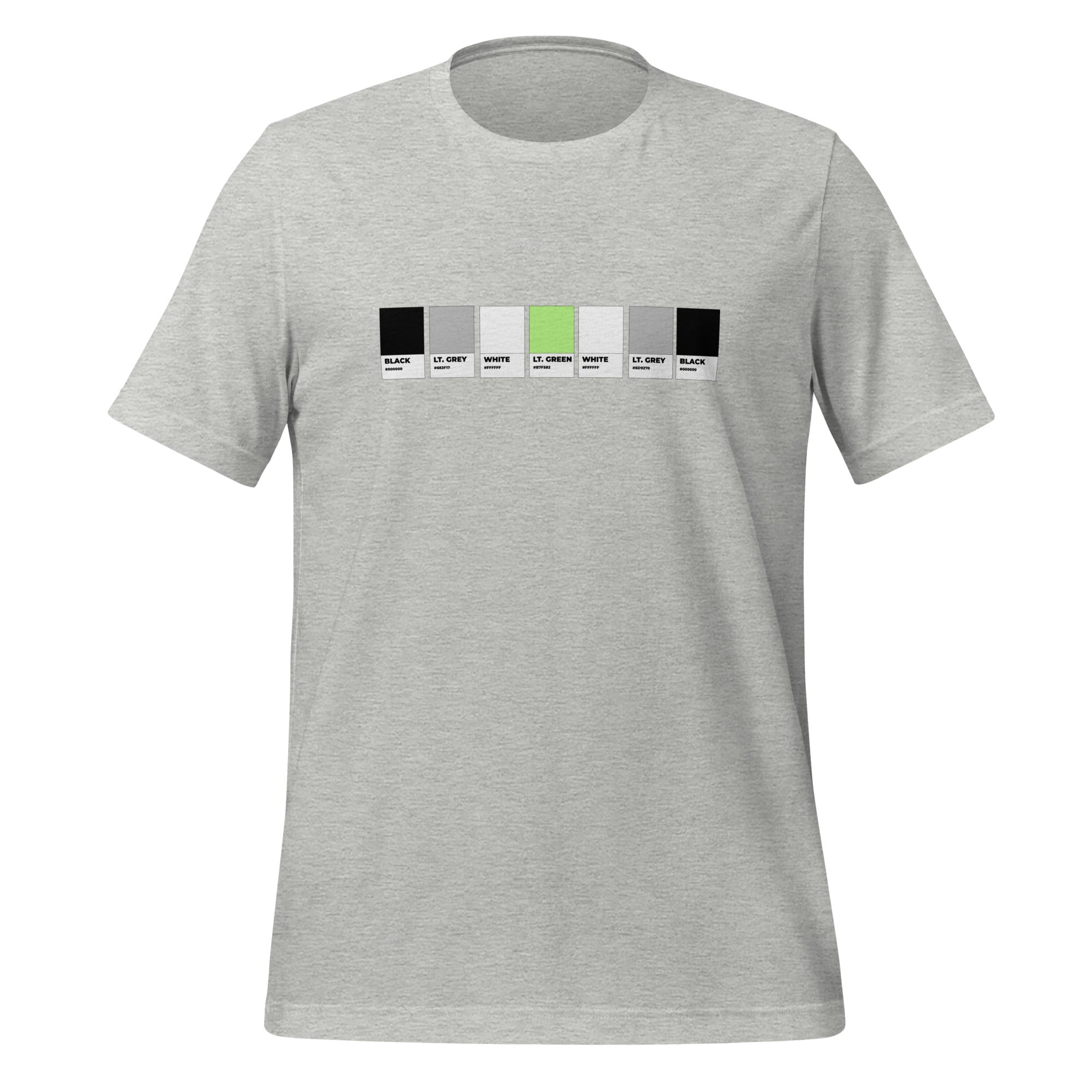 Camiseta unisex con muestra de colores de Agender