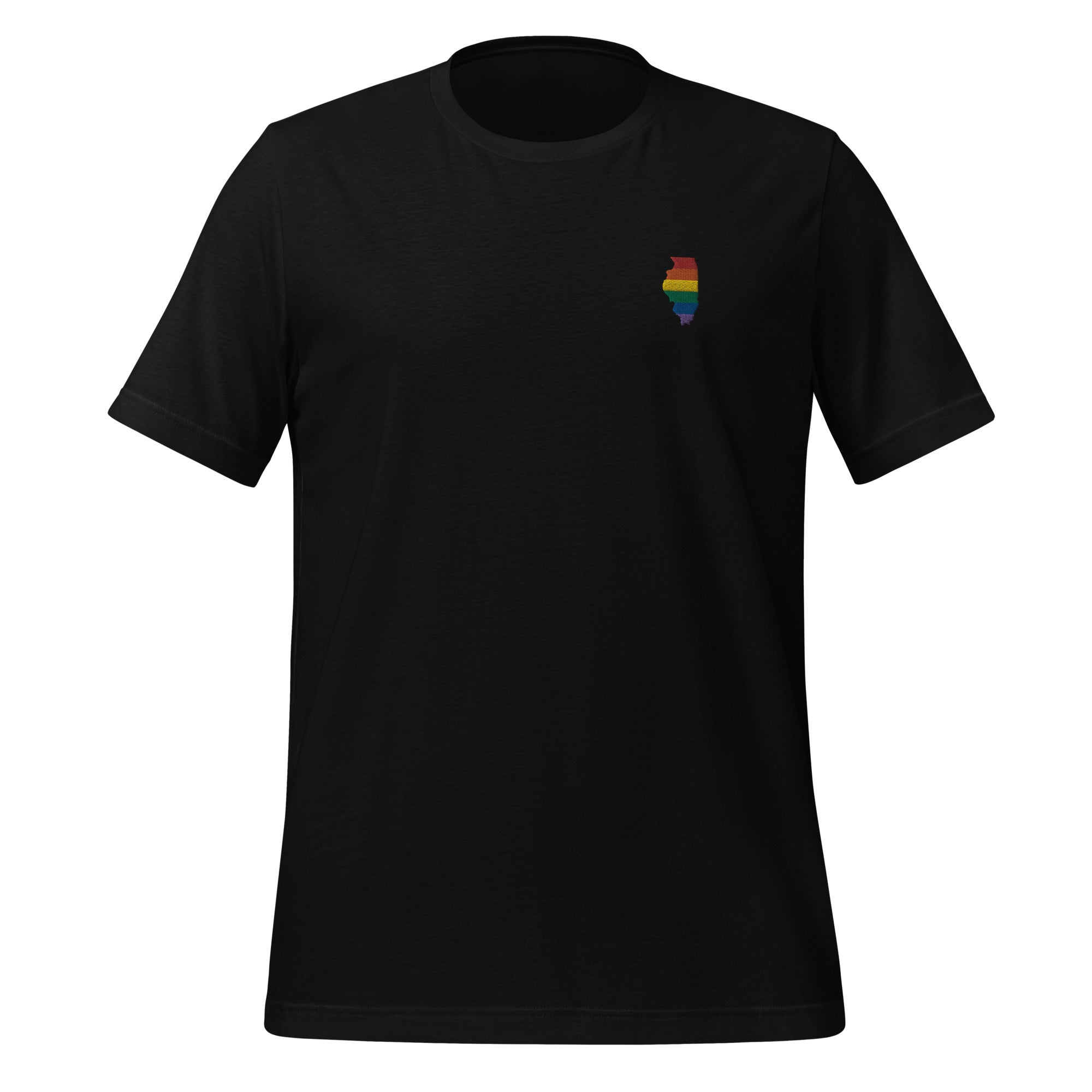 Camiseta unisex bordada con el arcoíris de Illinois