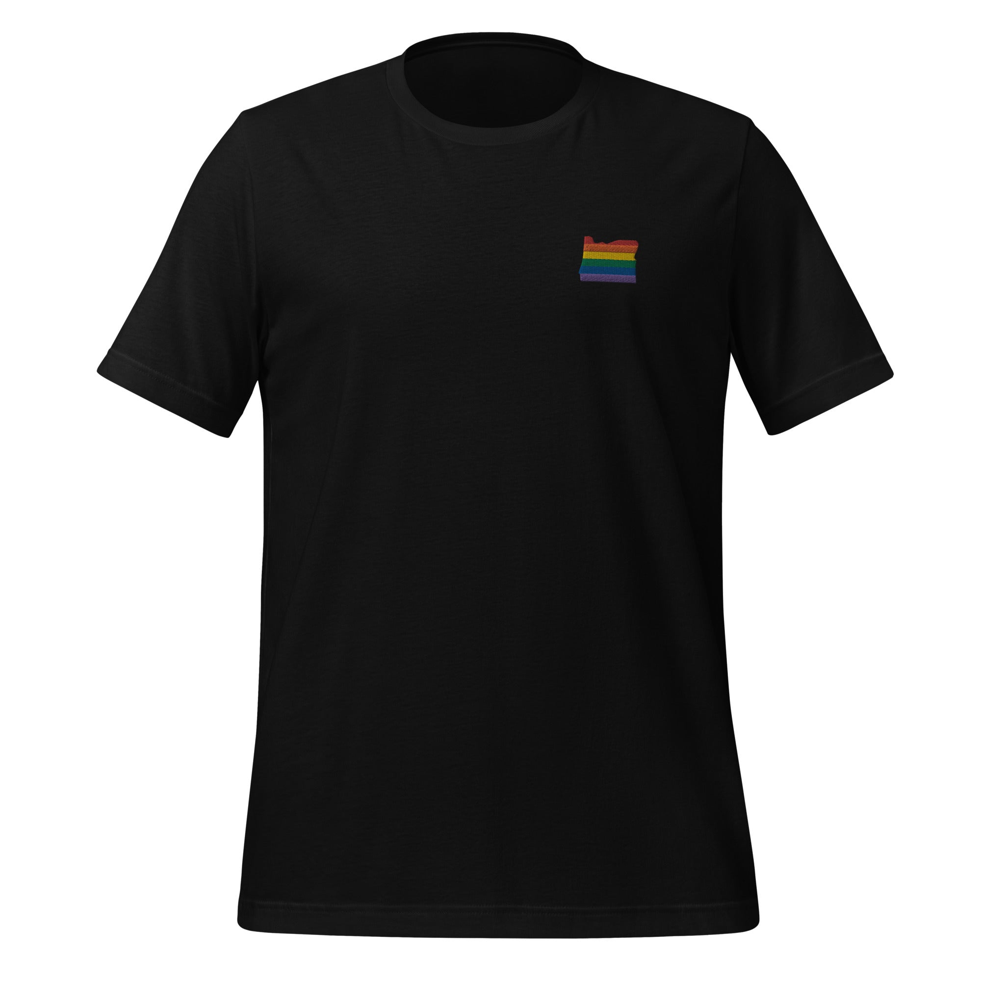 Camiseta unisex bordada con el arcoíris de Oregón