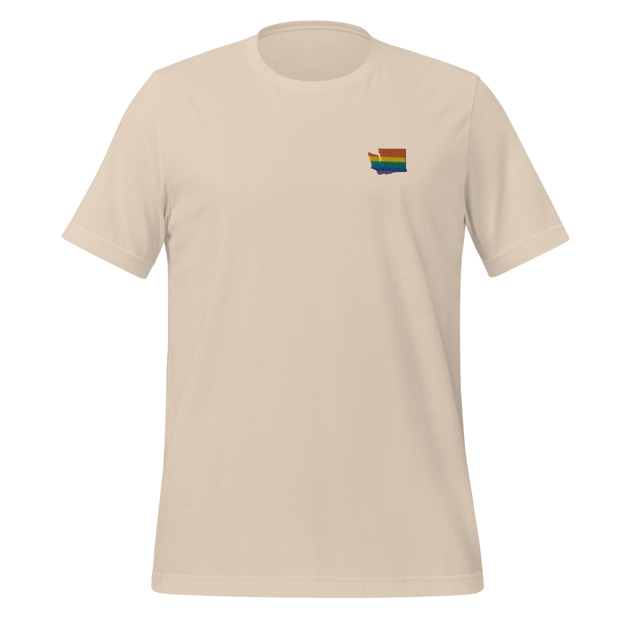Camiseta unisex bordada con el arcoíris de Washington