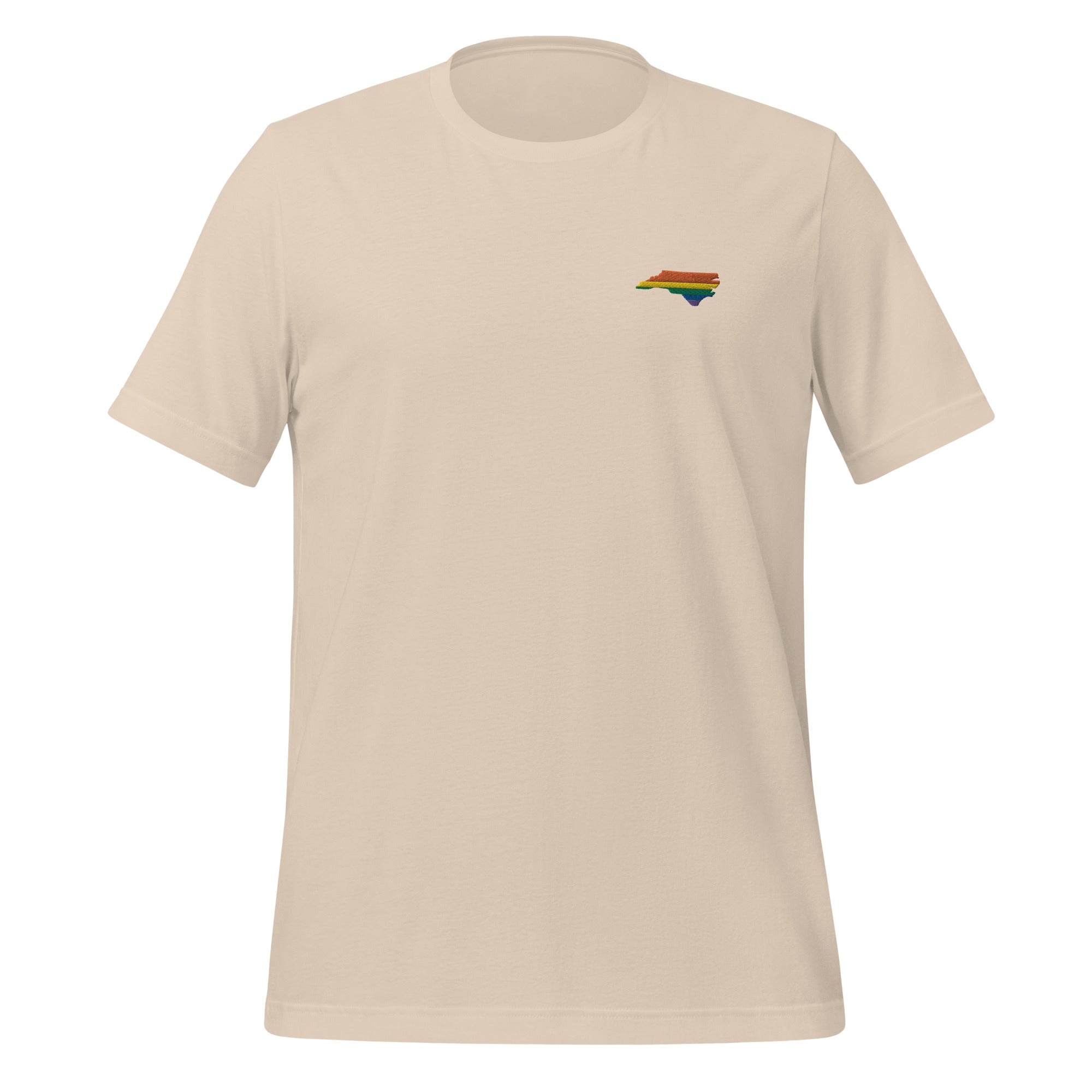 T-shirt unisexe brodé arc-en-ciel de Caroline du Nord