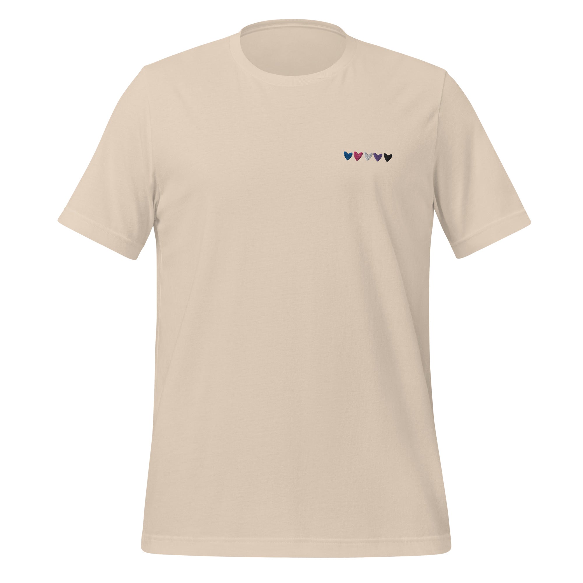 Genderfluid Hearts Embroidered Unisex T-Shirt