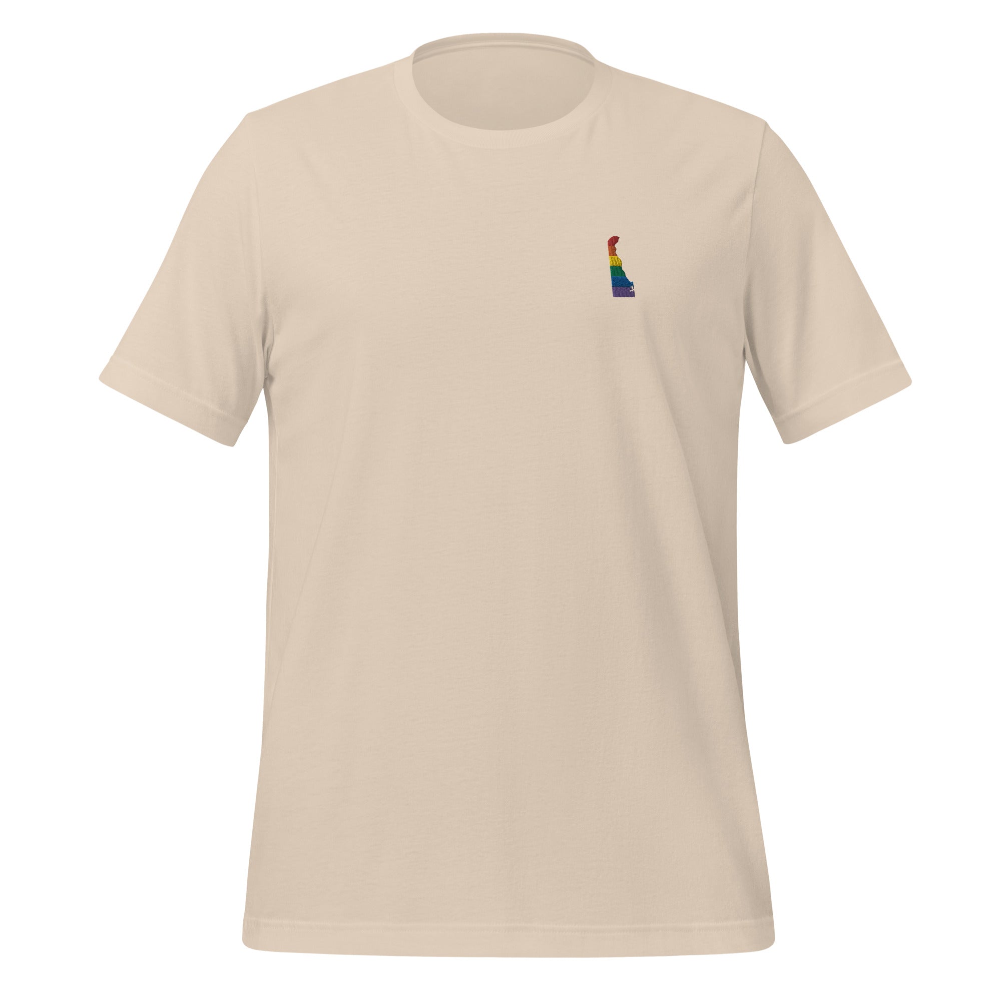T-shirt unisexe brodé arc-en-ciel du Delaware