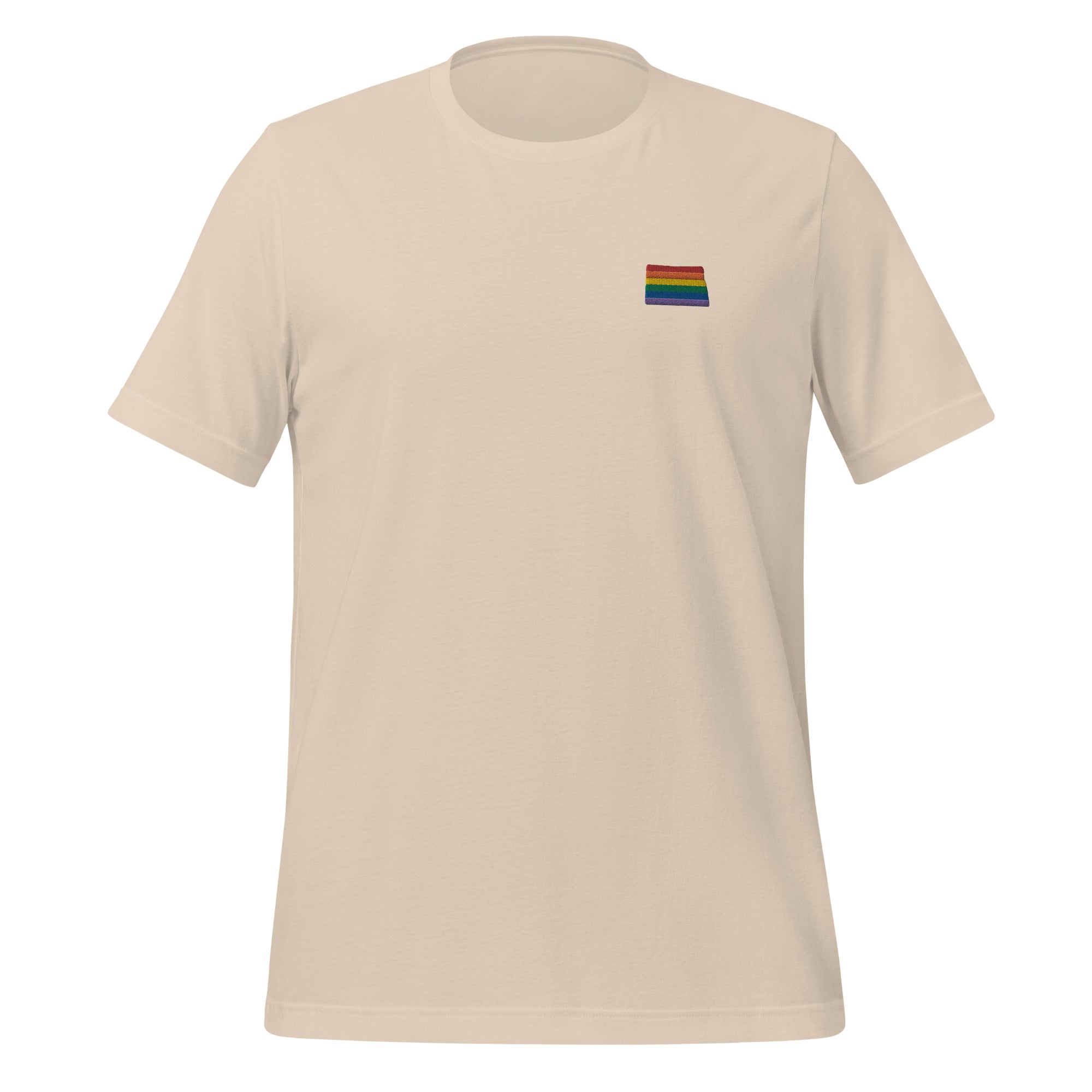 North Dakota Rainbow Embroidered Unisex T-Shirt