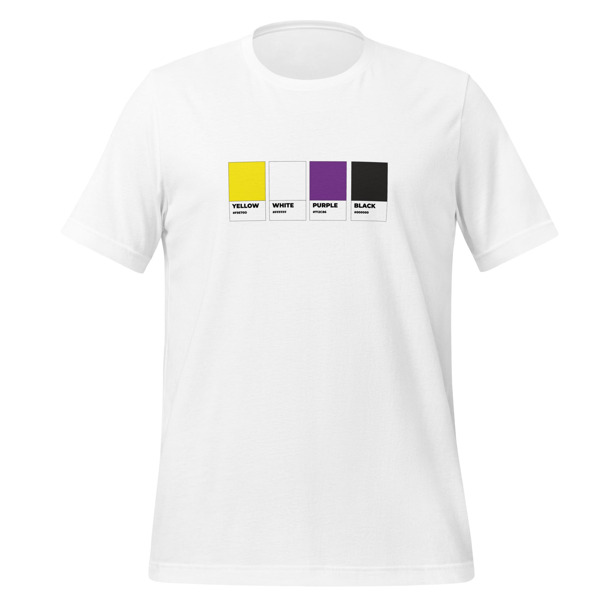 Camiseta unisex con muestras de colores no binarios