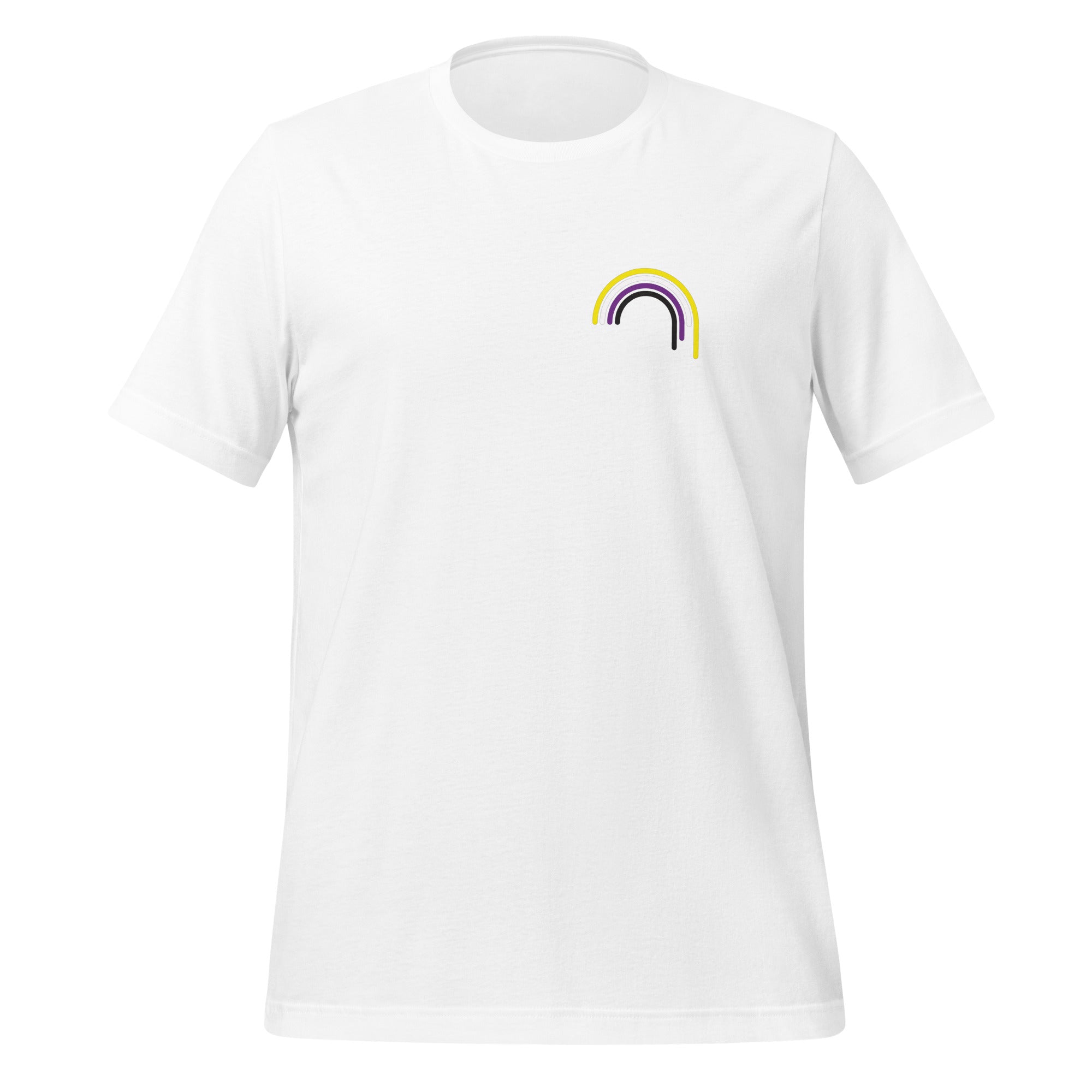 Camiseta unisex con goteo de arcoíris no binario