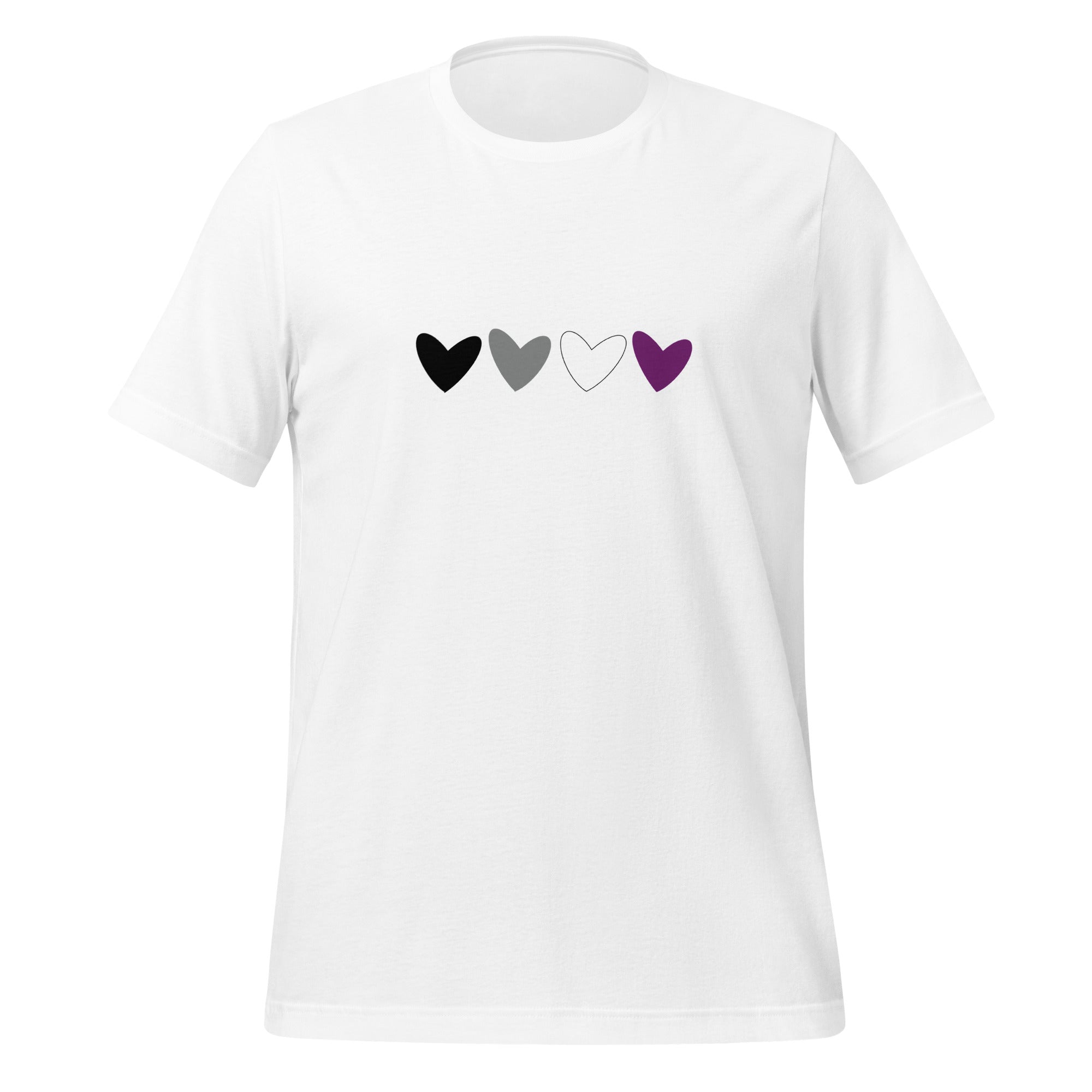Camiseta unisex de corazones asexuales