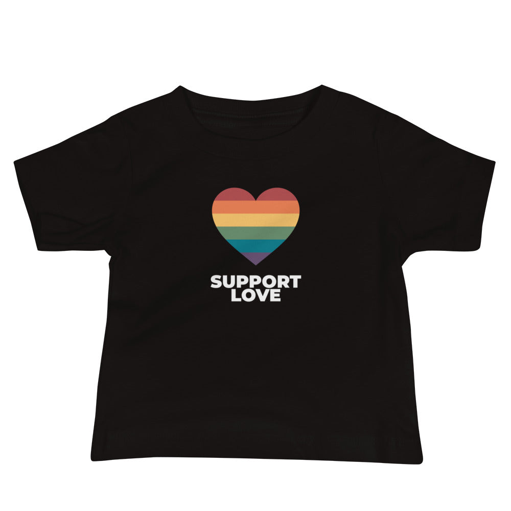 Camiseta de bebé con corazón de apoyo al amor