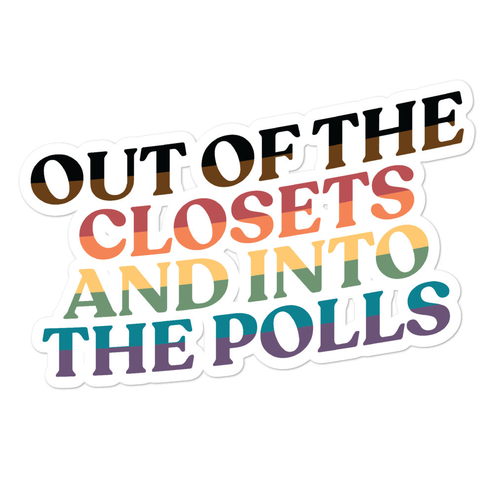 Pegatinas de "Salir de los armarios y entrar en las urnas"
