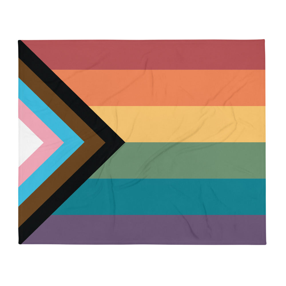 Progressive Pride Flag Throw Blanket