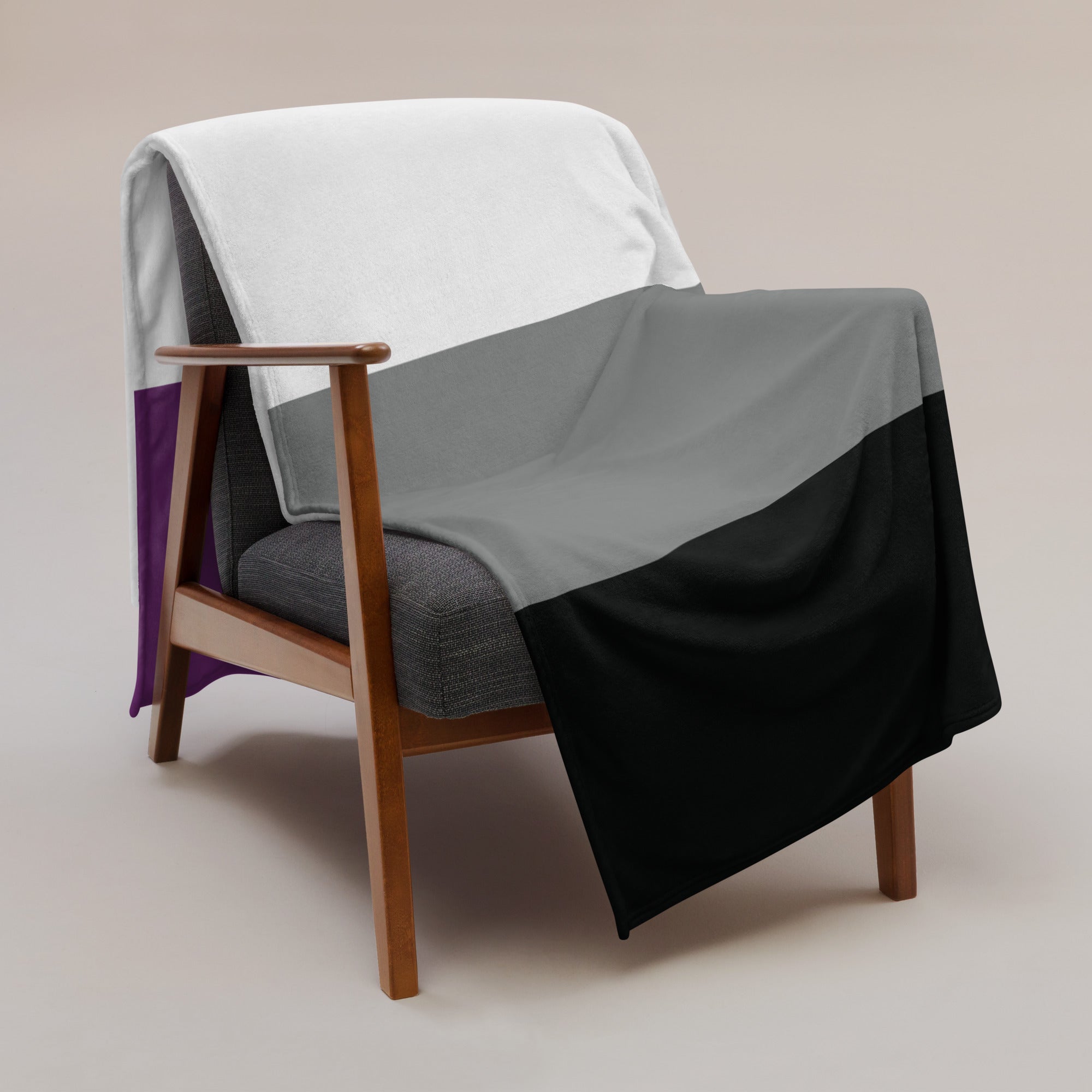 Manta con motivo del orgullo asexual