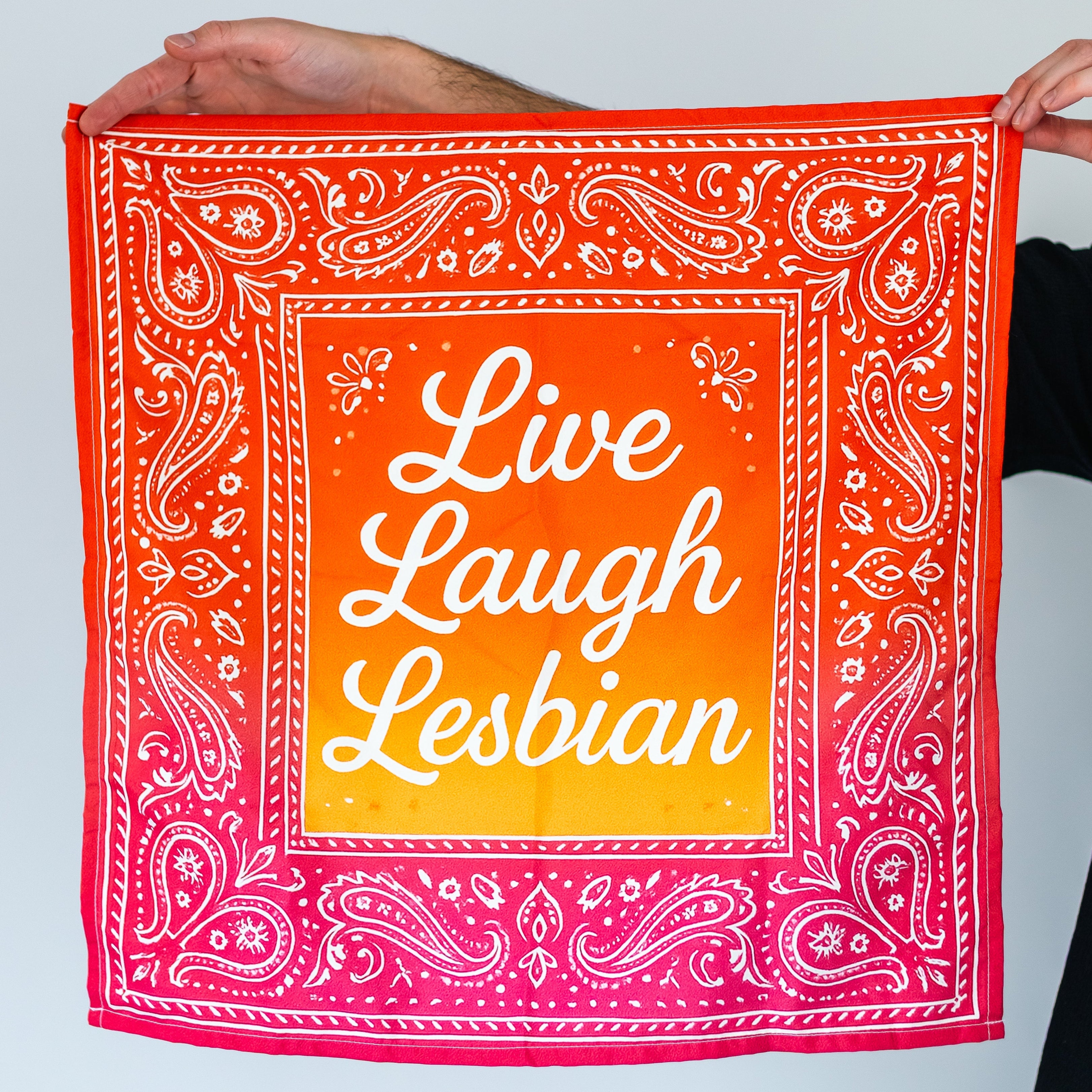 Live Laugh Lesbian Paisley Bandana