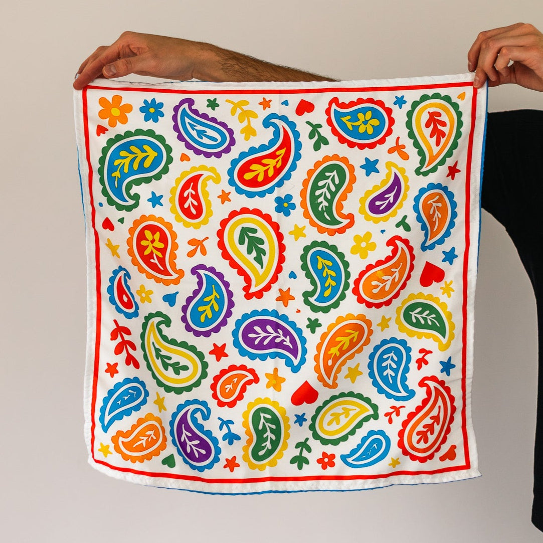 Rainbow Paisley Bandana - Light