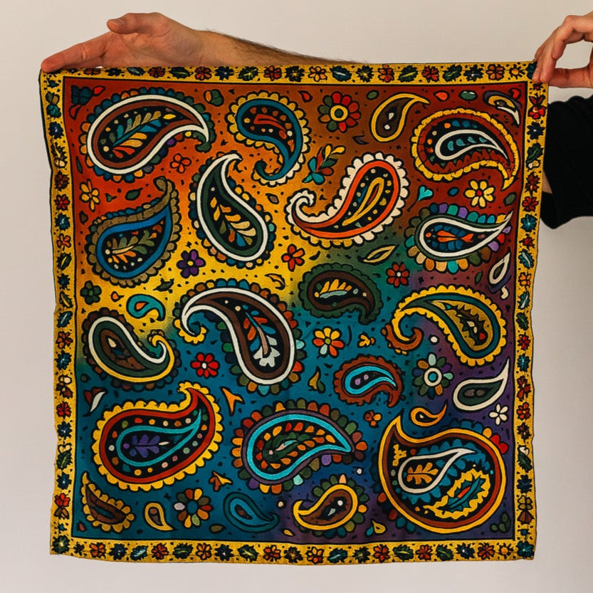 Rainbow Paisley Bandana - Dark