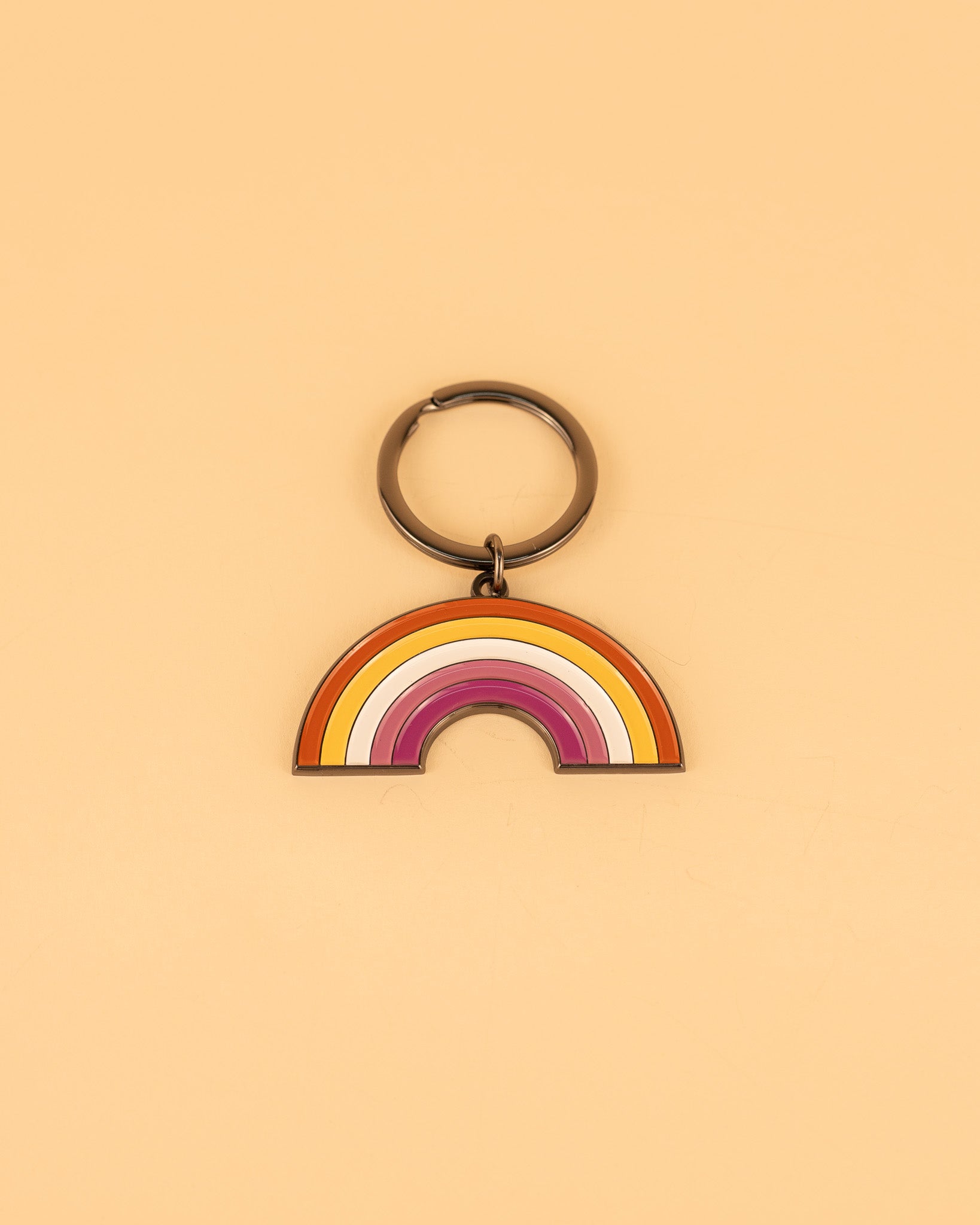 Lesbian Rainbow Enamel Keychain