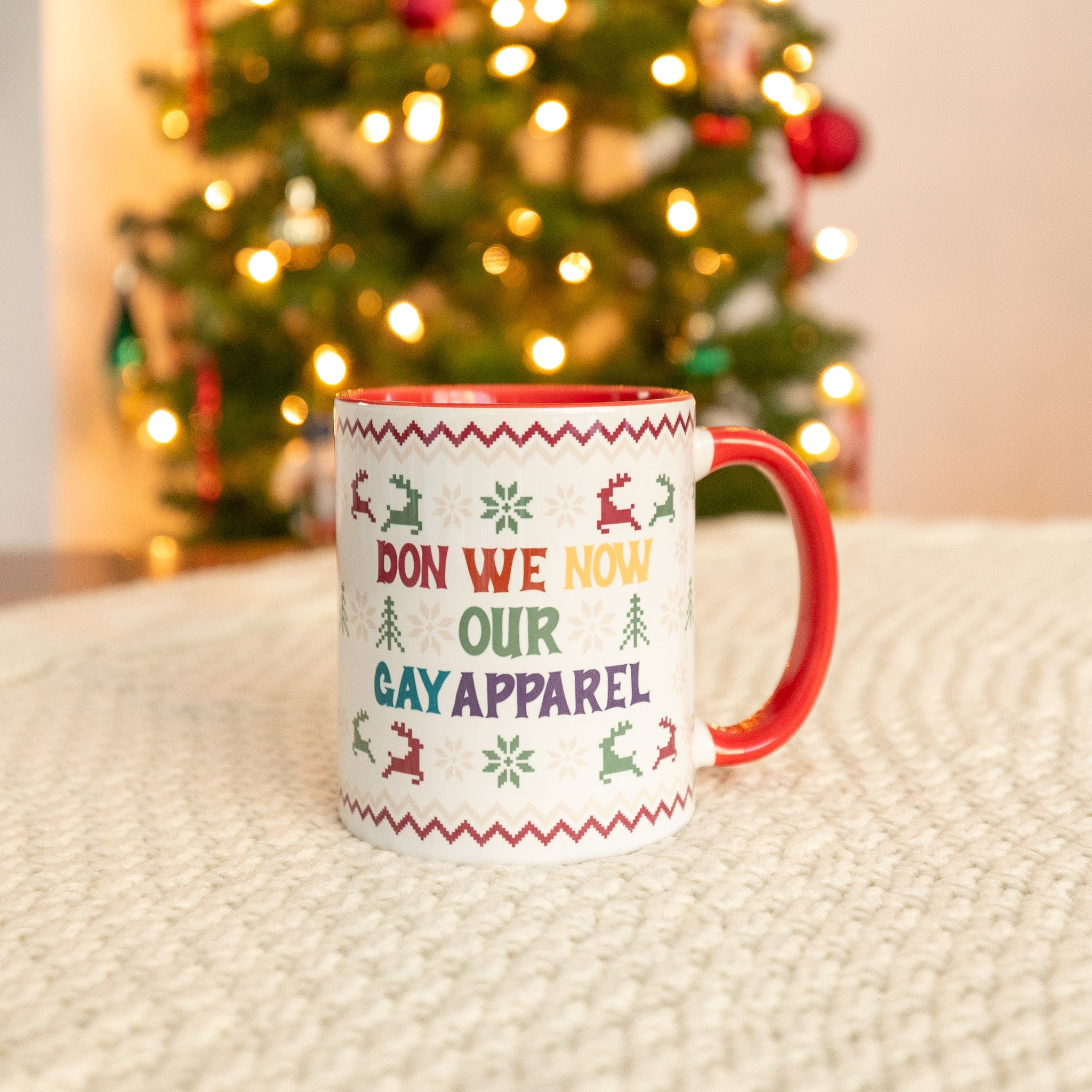 Don We Now Our Gay Apparel Holiday Mug