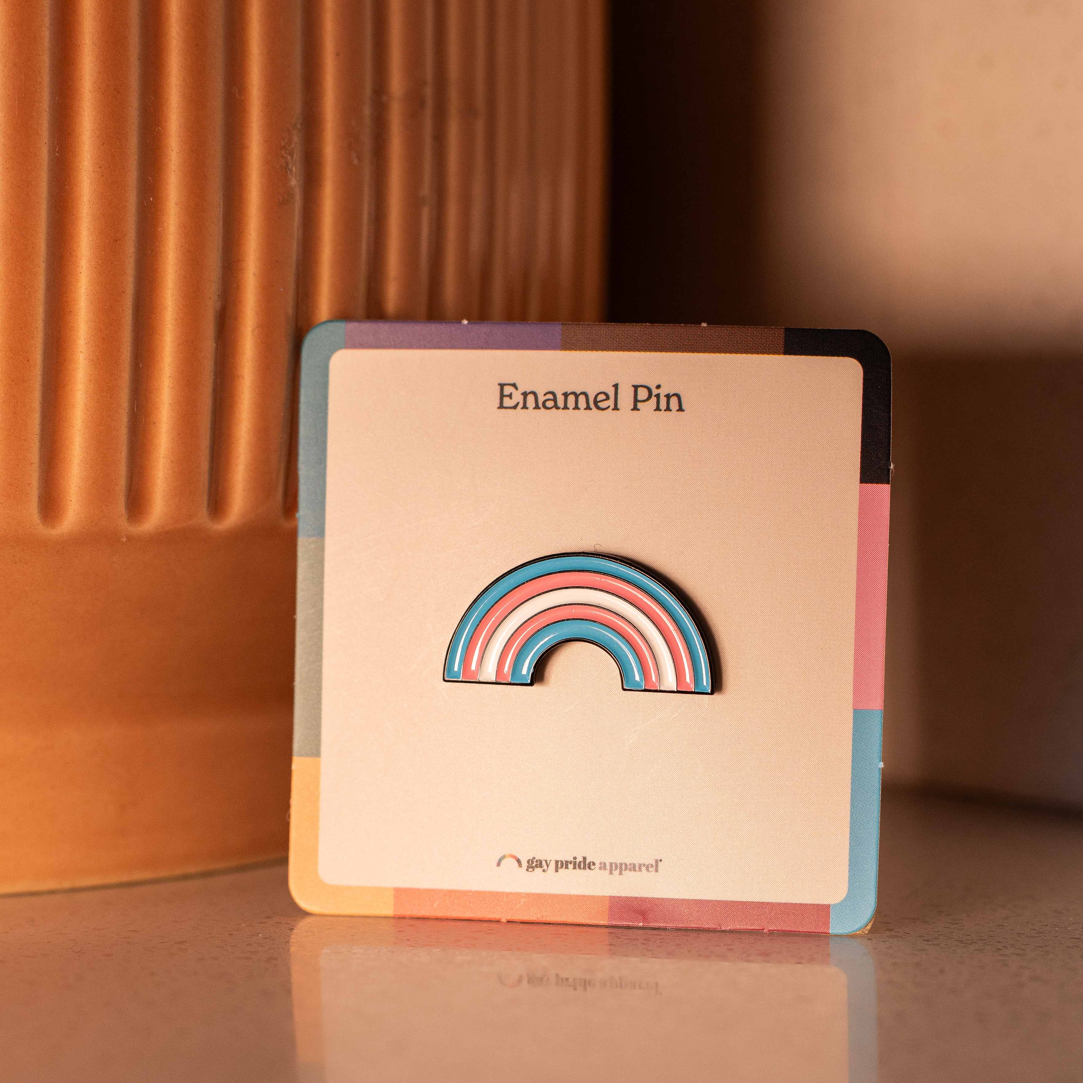 Trans Rainbow Enamel Pin