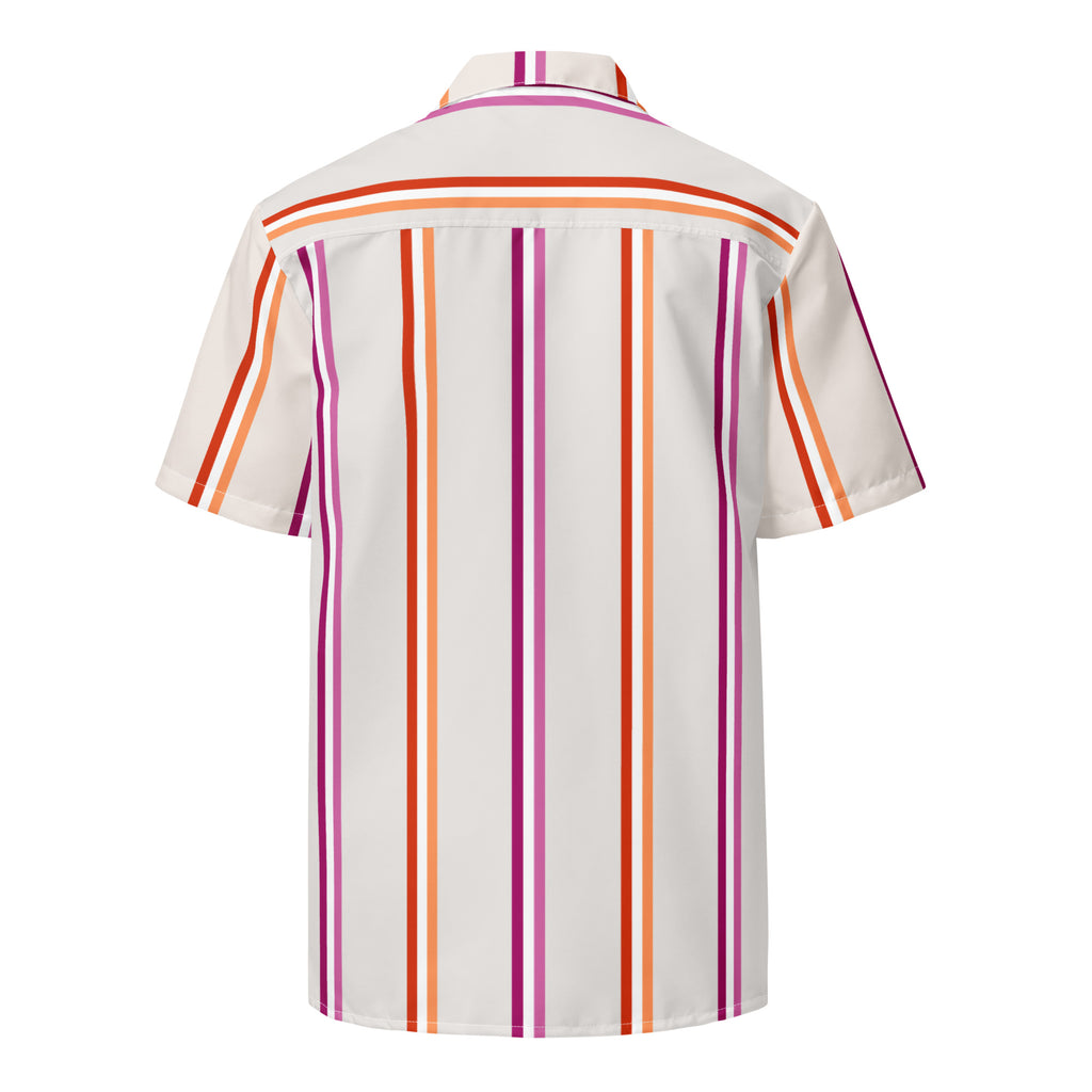 Lesbian Stripes Oversized Button Up Unisex Shirt