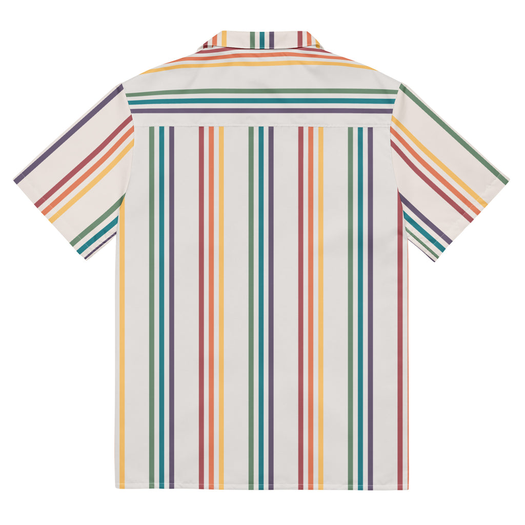 Rainbow Stripes Oversized Button Up Unisex Shirt