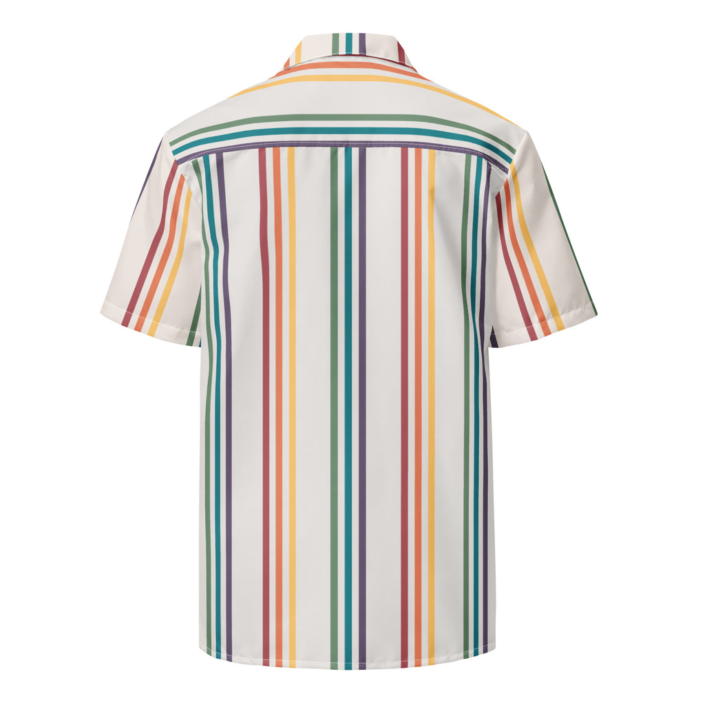 Rainbow Stripes Oversized Button Up Unisex Shirt