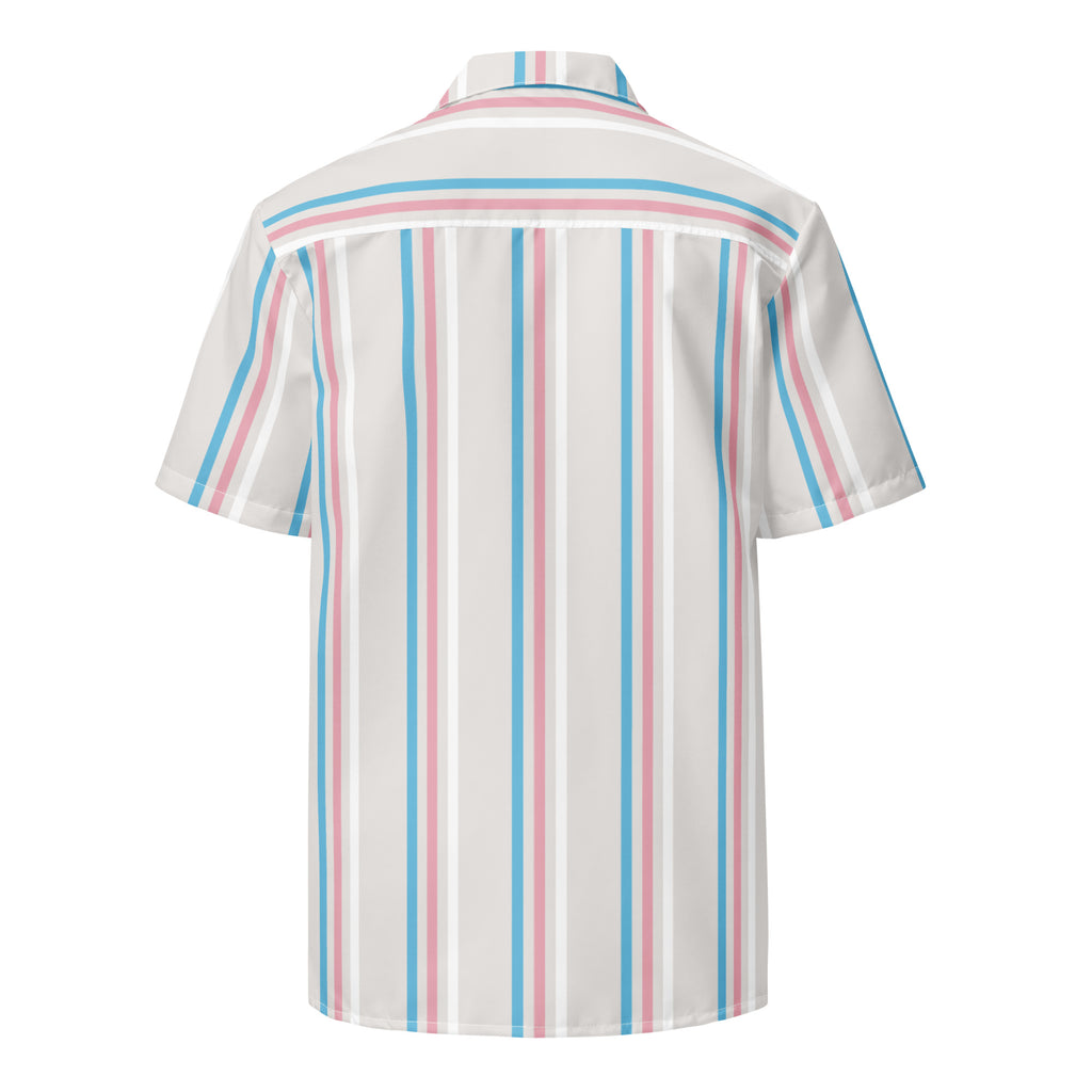 Trans Stripes Oversized Button Up Unisex Shirt