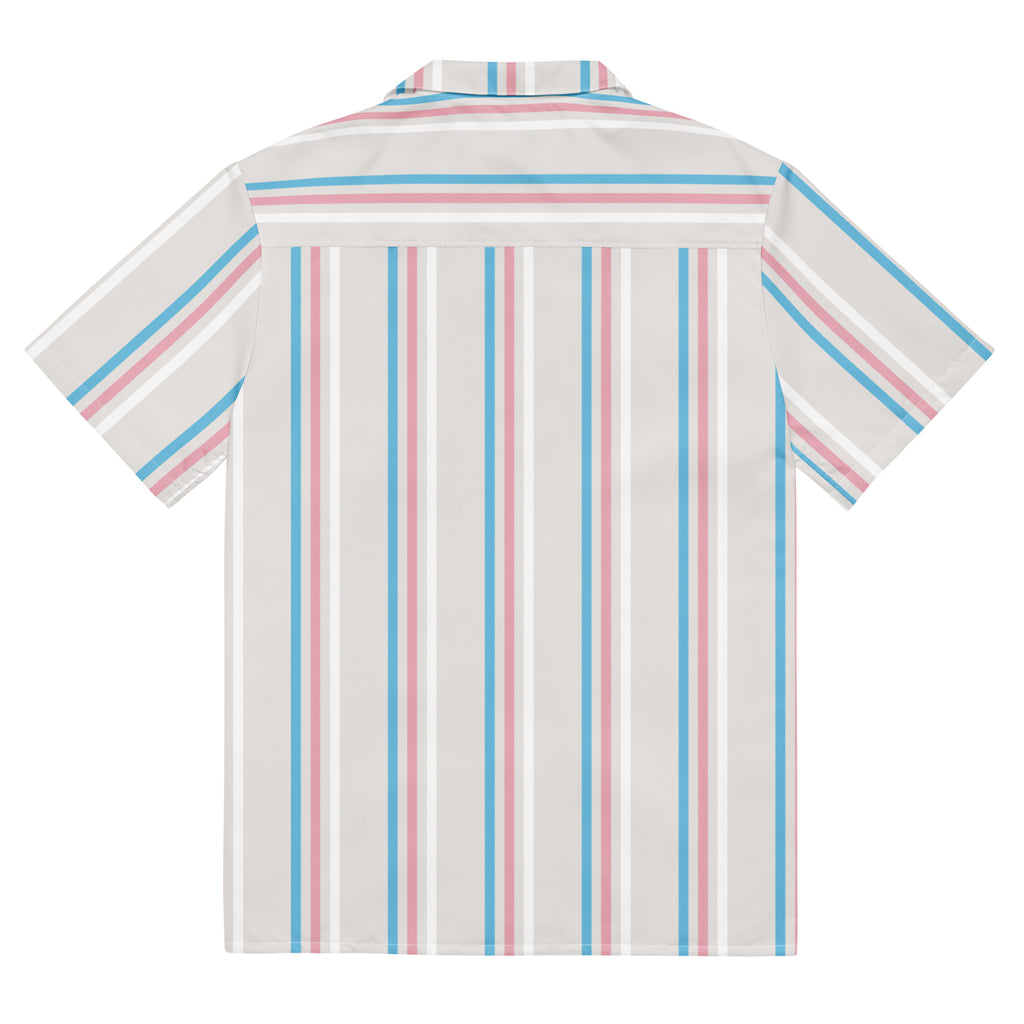 Trans Stripes Oversized Button Up Unisex Shirt