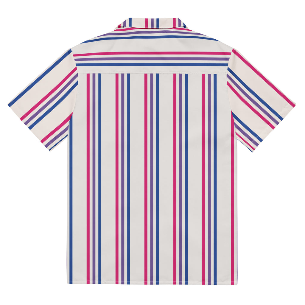 Bisexual Stripes Oversized Button Up Unisex Shirt