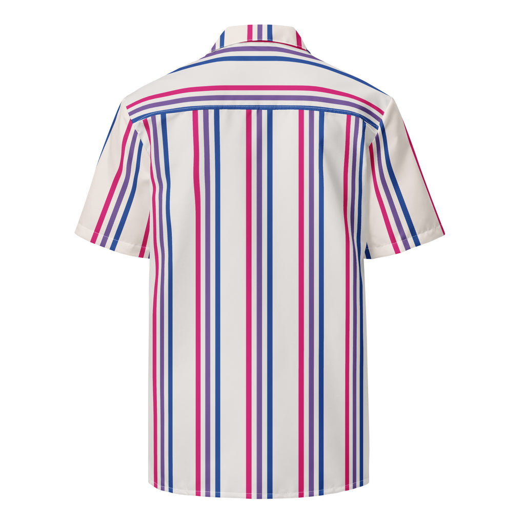 Bisexual Stripes Oversized Button Up Unisex Shirt