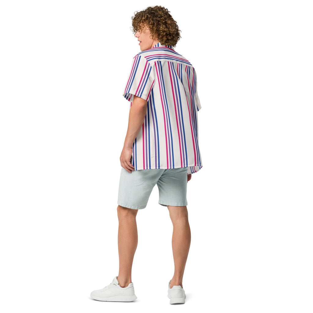 Bisexual Stripes Oversized Button Up Unisex Shirt