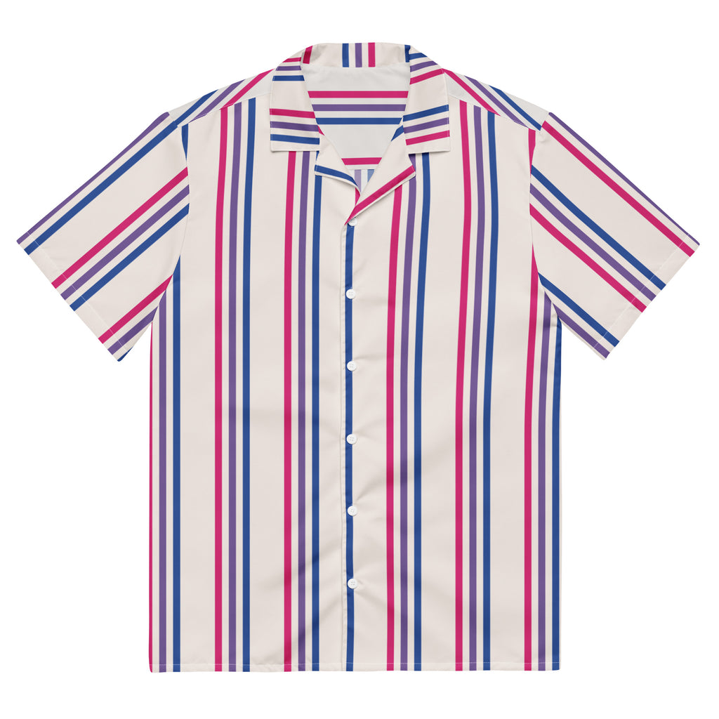 Bisexual Stripes Oversized Button Up Unisex Shirt