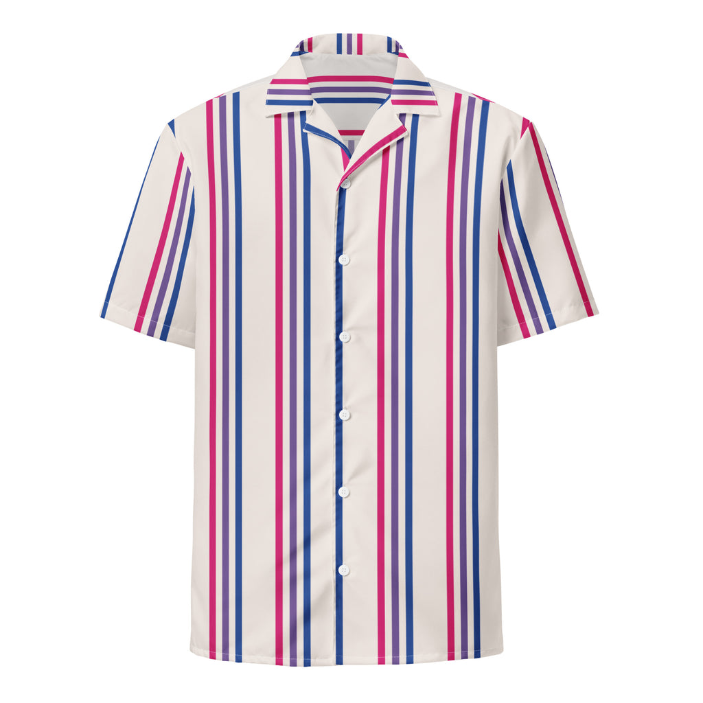 Bisexual Stripes Oversized Button Up Unisex Shirt