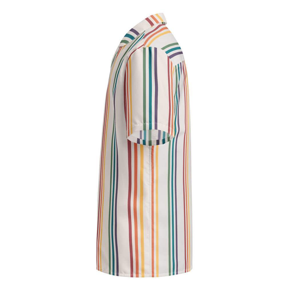 Rainbow Stripes Oversized Button Up Unisex Shirt