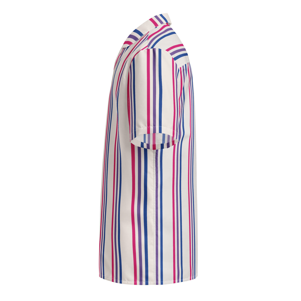 Bisexual Stripes Oversized Button Up Unisex Shirt