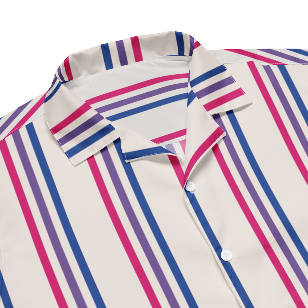 Bisexual Stripes Oversized Button Up Unisex Shirt