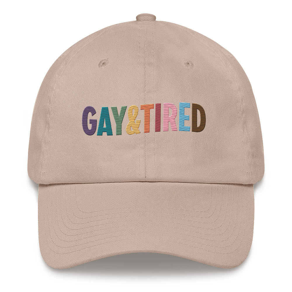 Gay & Tired Rainbow Dad Hat