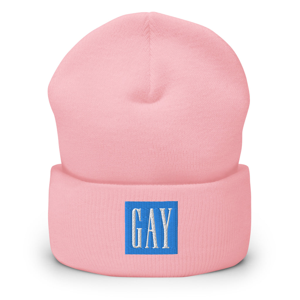 Gay Embroidered Cuffed Beanie