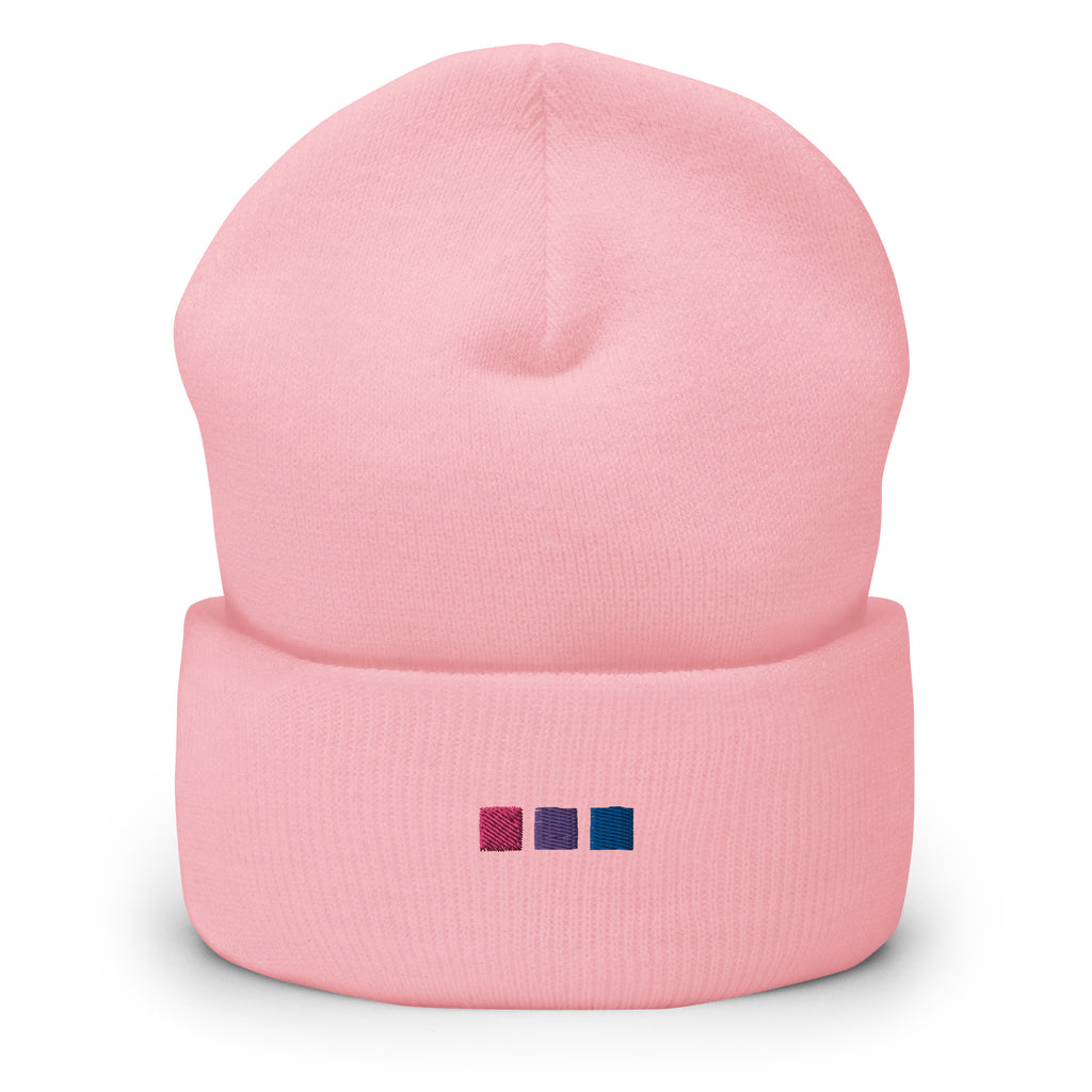 Bisexual Squares Embroidered Cuffed Beanie