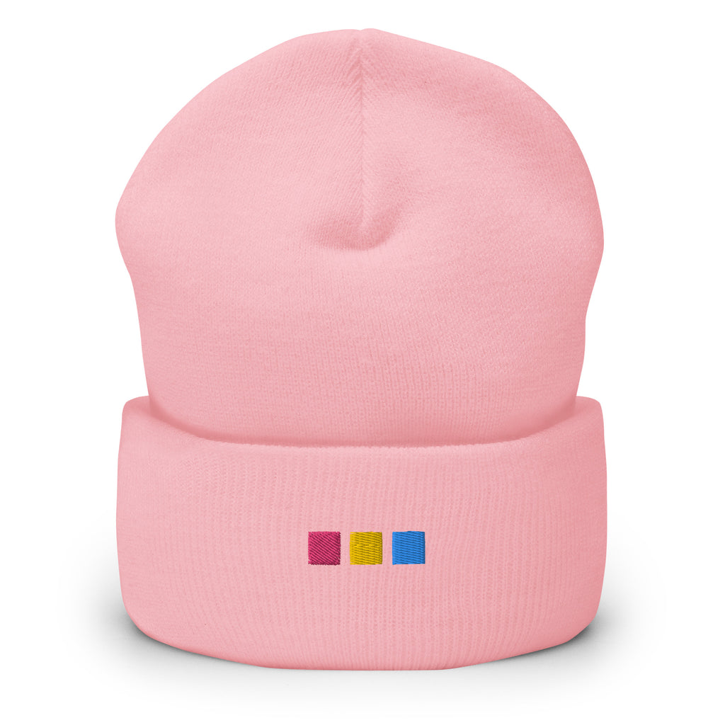 Pansexual Squares Embroidered Cuffed Beanie