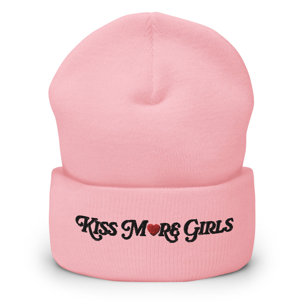 Kiss More Girls Embroidered Cuffed Beanie