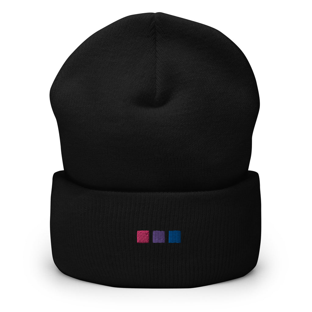 Bisexual Squares Embroidered Cuffed Beanie