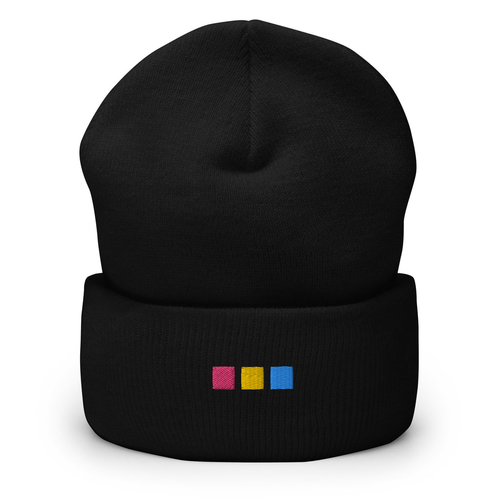 Pansexual Squares Embroidered Cuffed Beanie