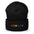 Rainbow Squares Embroidered Cuffed Beanie