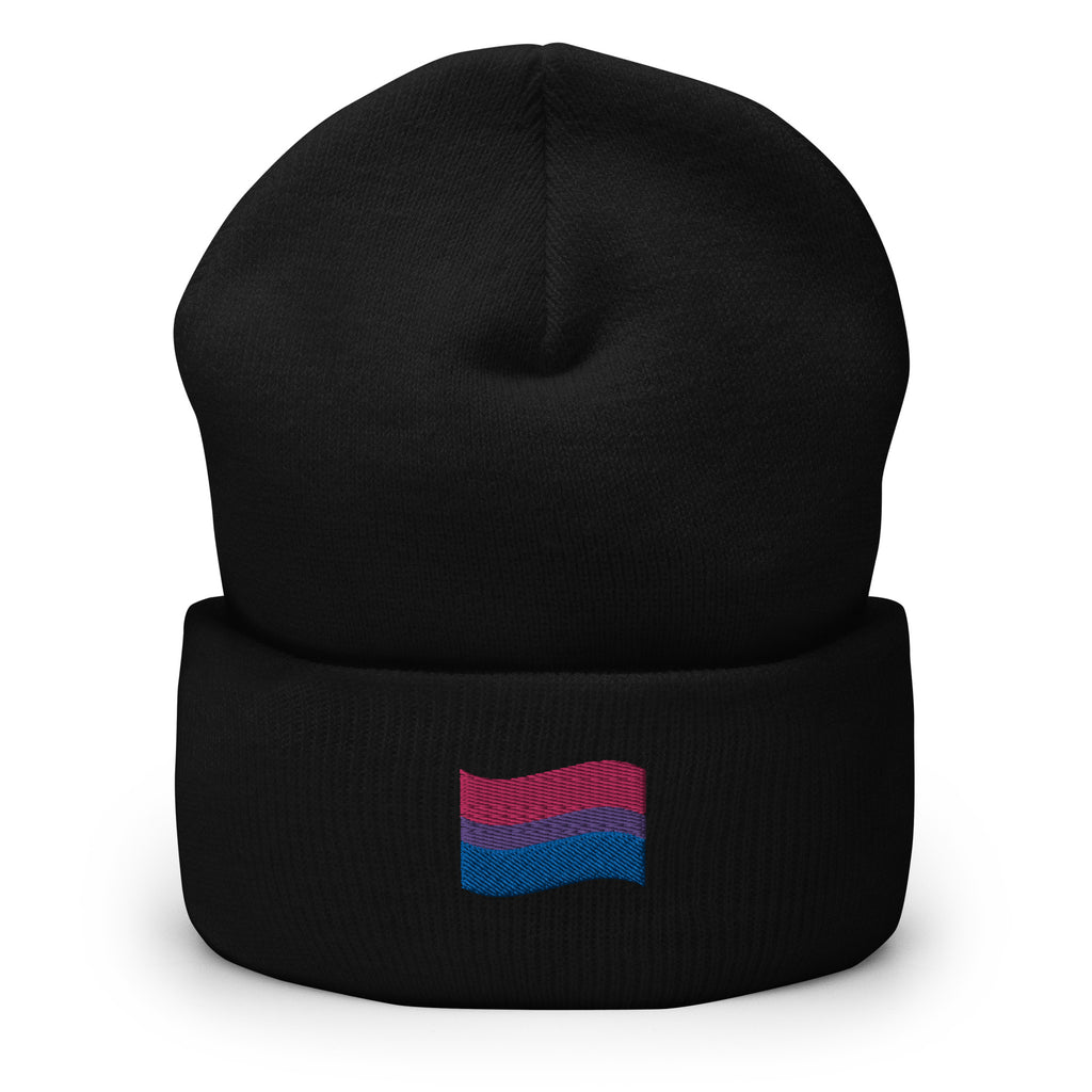 Bisexual Flag Embroidered Cuffed Beanie